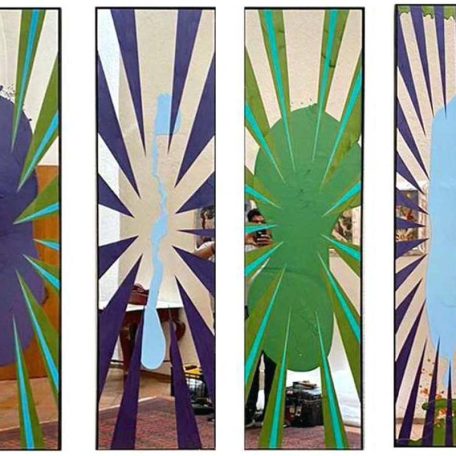 Ecos del Abismo, 2018 Espejos medianos con pintura 180 x 180 x 5 cm